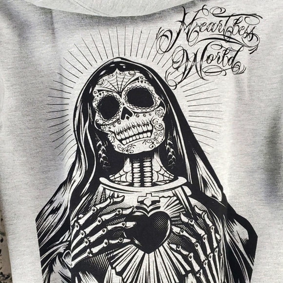 Iron Fist | Heartless World Goth Athleisure Gray Pullover Hooded Sweatshirt - Picture 2 of 9